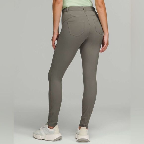 Lululemon City Sleek Slim-Fit 5 Pocket High-Rise Pant in Grey Sage Size 28 - Picture 4 of 13